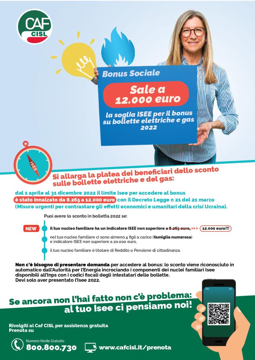 Bonus sociale Isee più alto per lo sconto in bolletta